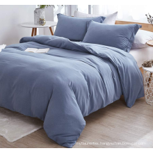 100% Washed Microfiber  Duvet Cover Queen 3pcs Bedding Duvet Cover Set  Haze Blue Twin Size  Bedding Set